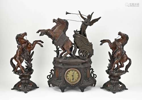 3-piece French clock set, 1920