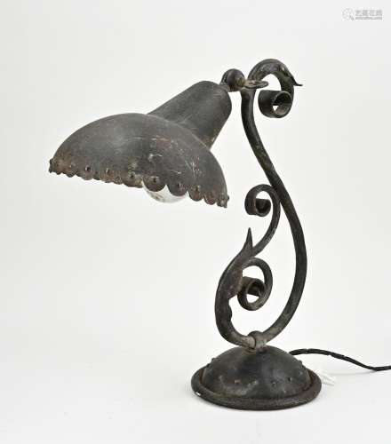 Antique desk lamp, H 42 cm.