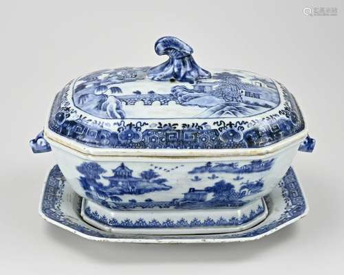 18th century Chinese lidded tureen + saucer