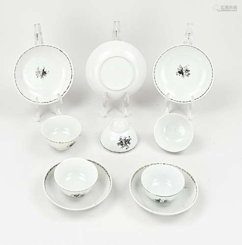 5x Encre de Chine cups + saucers