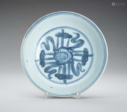 A BLUE AND WHITE MINYAO PORCELAIN DISH