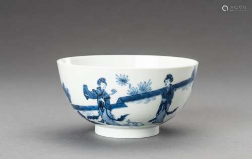 A KANGXI STYLE BLUE AND WHITE \'LADIES IN PALACE\' PORCELAIN...