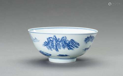 A BLUE AND WHITE PORCELAIN BOWL, 20TH CENTURY