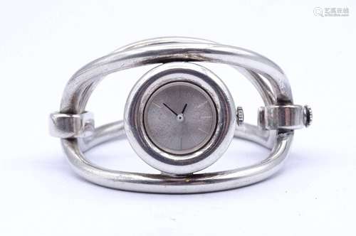 MASSIVE STERLING SILBER ARMBANDUHR , MARKENLOS, MECHANISCH, ...