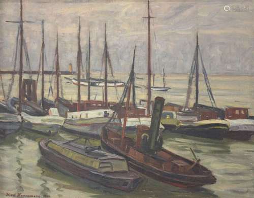 KARL HENNEMANN (1884-1972), ALTER HAFEN, CUXHAVEN, DATIERT 1...