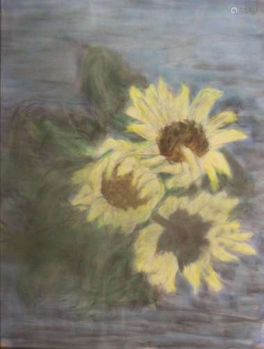 ANONYM, SONNENBLUMEN, GOUACHE