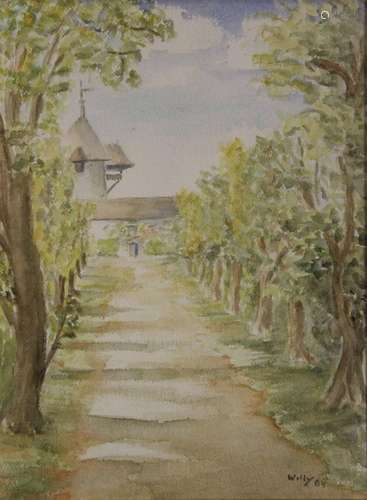 WILLY *84, ALLEE, AQUARELL