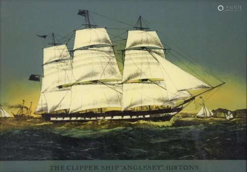 HINTERGLASMALEREI, THE CLIPPER SHIP "ANGLESEY"