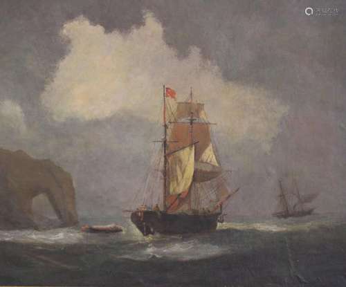 ANONYME SEGELSCHIFFDARSTELLUNG, 18./19. JHD., ÖL/LEINWAND