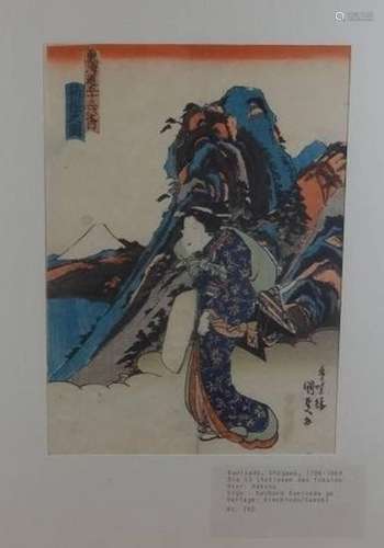 KUNISADA I (1786-1865), ORIG. FARBHOLZSCHNITT, ÄLTER, BG 26X...