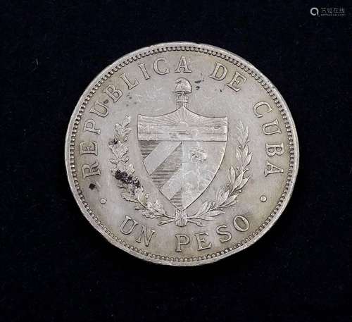 UN PESO 1933 CUBA, D. 37,8MM, 26,5G.