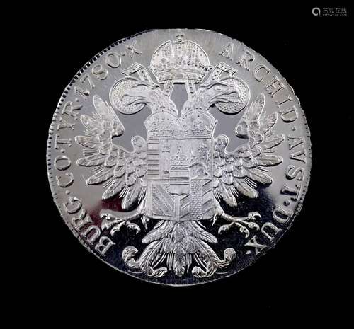 MARIA THERESIEN TALER, SILBER, NACHPRÄGUNG, D. 40MM, 28G.