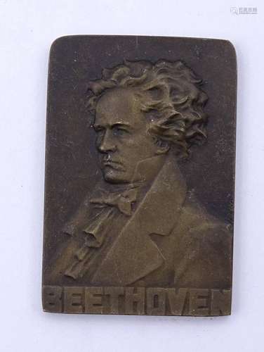 BRONZE PLAKETTE "BEETHOVEN", MODELE DEPOSE PAUL KR...