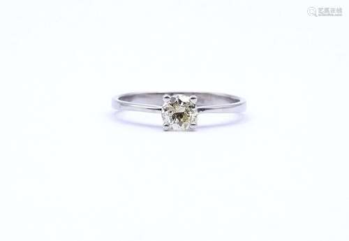 SOLITÄR RING, WEISSGOLD 14K, BRILLANT CA. 0,35CT., SI-P1, GE...