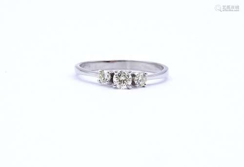 WEISSGOLDRING 14K MIT BRILLANTEN ZUS.CA. 0,30CT., SI-PI1, GE...