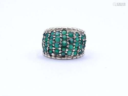 SILBER RING MIT CHRYSOPRASEN, STERLING SILBER 0.925, 5,6G., ...