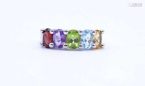 MULTICOLOR SILBER RING 0.925, 4,4G., RG 62,5