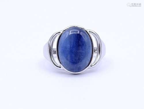 SILBER RING MIT KYANIT CABOCHON, STERLING SILBER 0.925, 5,9G...