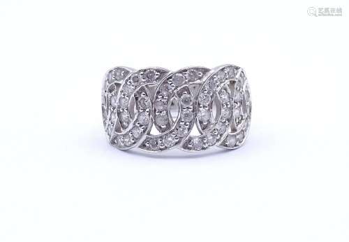 925ER SILBER RING MIT RUND FACC. KLAREN STEINEN, 7,3G., RG 5...