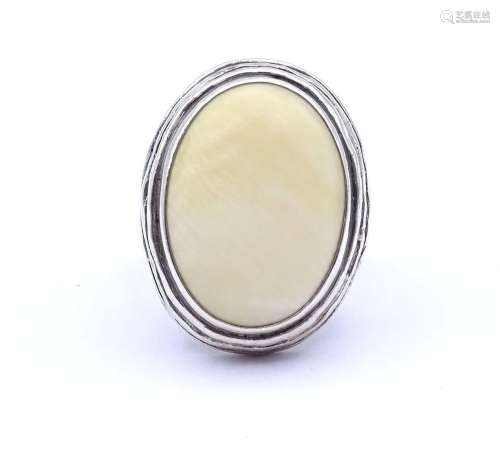 SILBER RING MIT BEIN CABOCHON, OFFENE RINGSCHIENE,STERLING S...