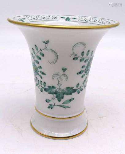 KL. VASE "MEISSEN", INDISCH GRÜN, H. 9,5CM, D. 8,5...