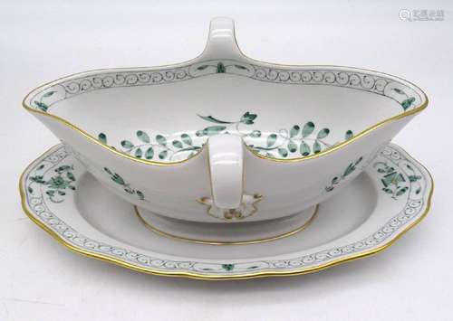 GROSSE SAUCIERE "MEISSEN", INDISCH GRÜN, H. 8,0CM,...