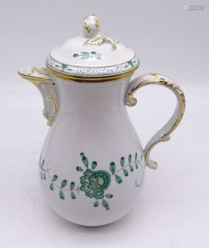 KAFFEEKANNE "MEISSEN", INDISCH GRÜN, H. 24,5CM