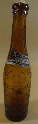 BIERFLASCHE UM 1900 "GERMANIA BIER" WANDSBEK