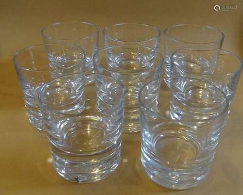 8X ROSENTHAL WHISKY-TUMBLER, H-10 CM