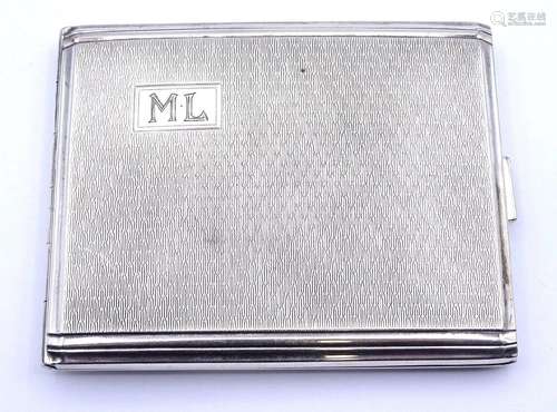 ZIGARETTEN ETUI, SILBER 0.835, INITIALEN M.L. 7,4X9,2CM, 86G...