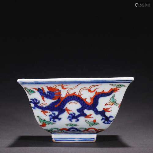 Dragon Pattern Square Bowl