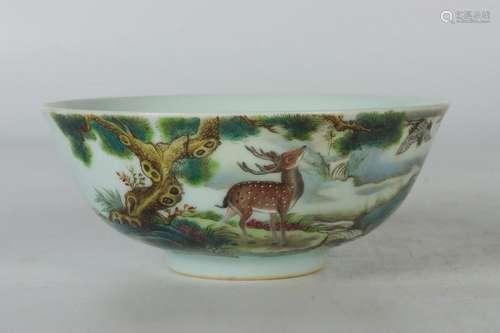 Pastel Beast and Pine Deer Bowl