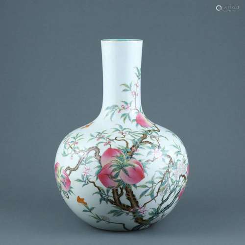 Pastel Fushou Shuangquan Pattern Celestial Ball Bottle