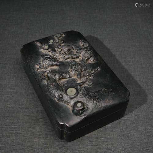 Inkstone Covered with Duanshi in the Old Collection: Overjoy...