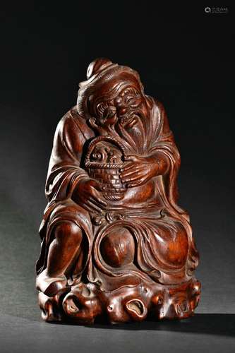 bamboo carving old man ornament