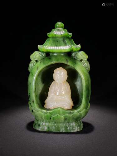 Jasper Buddha White Jade Buddha Statue Ornament