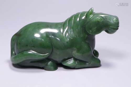 Hetian Jasper Crouching Horse