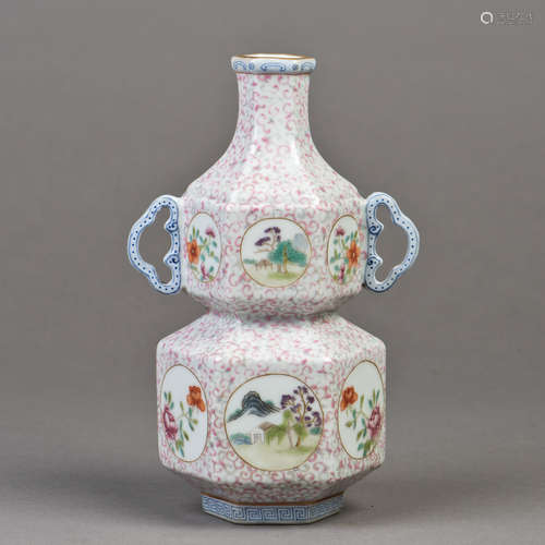 A CHINESE HEXAGONAL VASE