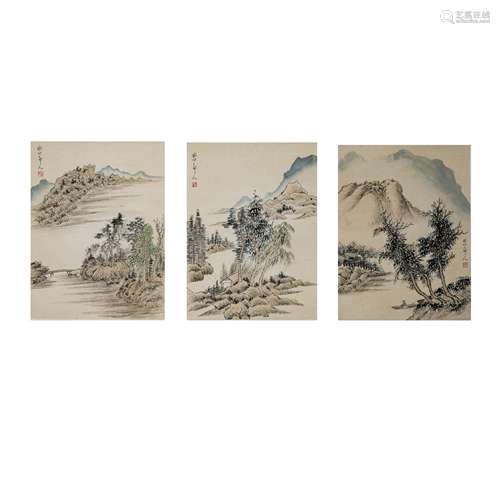 LOT OF 3, A GROUP OF CHINESE PAINTING OF LANDSCAPE