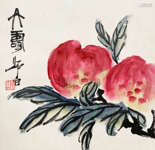 娄师白 ·大寿 纸本设色 立轴