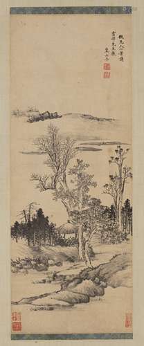 1743～1790 皇六子  仿元人小景 水墨纸本 立轴