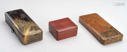 A GROUP OF THREE LACQUER BOXES
