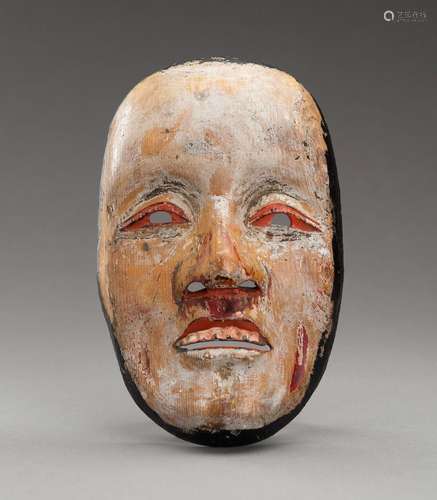 A WOOD NOH MASK OF A LADY, KO-OMOTE, MEIJI