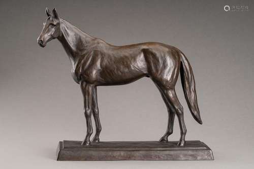 A LARGE BRONZE FIGURE OF A HORSE