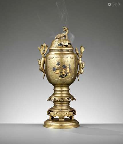 A GILT BRONZE KORO (INCENSE BURNER)