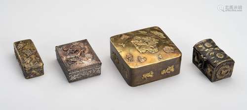 A LOT WITH FOUR METAL BOXES, MEIJI