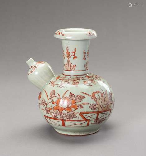 AN IMARI CELADON GROUND POURING VESSEL, KENDI, EDO PERIOD