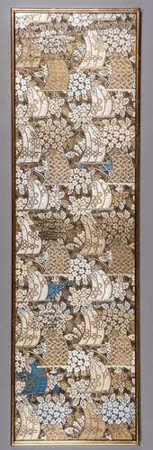 AN EMBROIDERED SILK PANEL, EDO