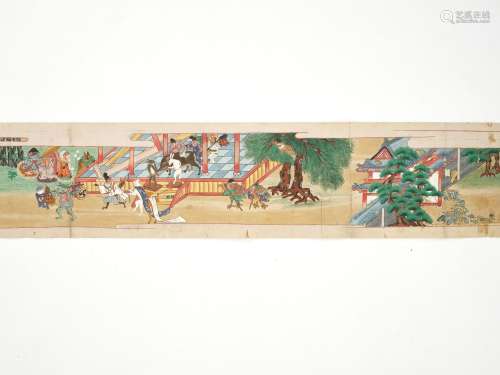AN EMAKI HANDSCROLL DEPICTING THE NOCTURNAL PROCESSION OF TH...