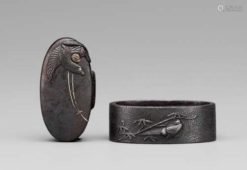 TOMOHARU: A FUCHI AND KASHIRA WITH BIRDS